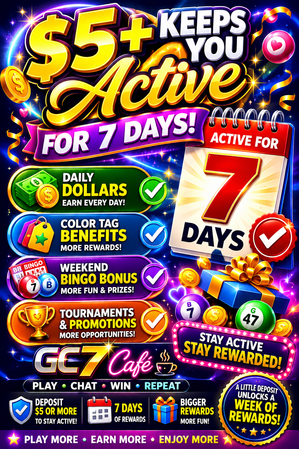 $5 or More Keeps You Active for 7 Days at GC7 Café