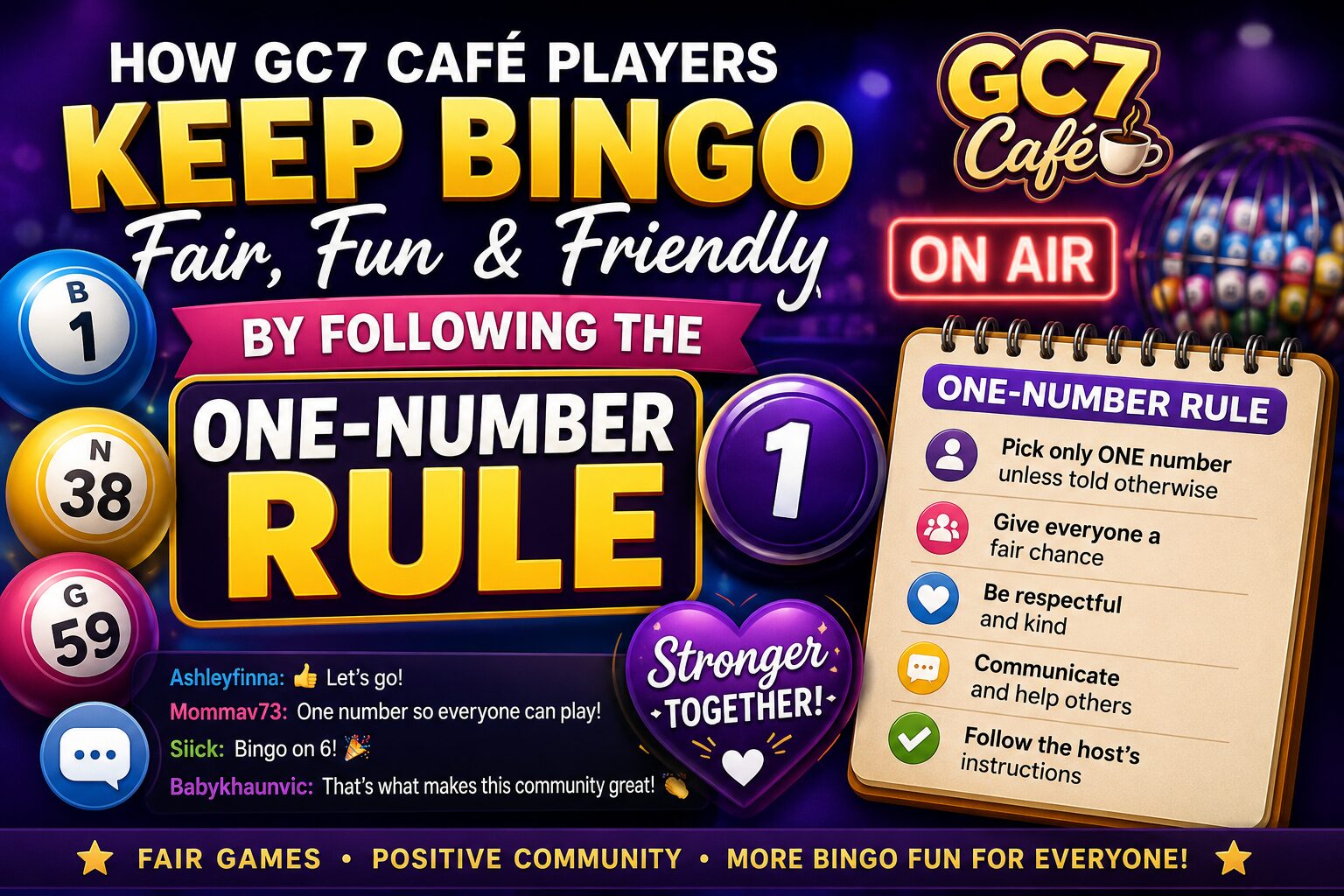 How GC7 Café Players Keep Bingo Fair, Fun, and Friendly With the One-Number Rule