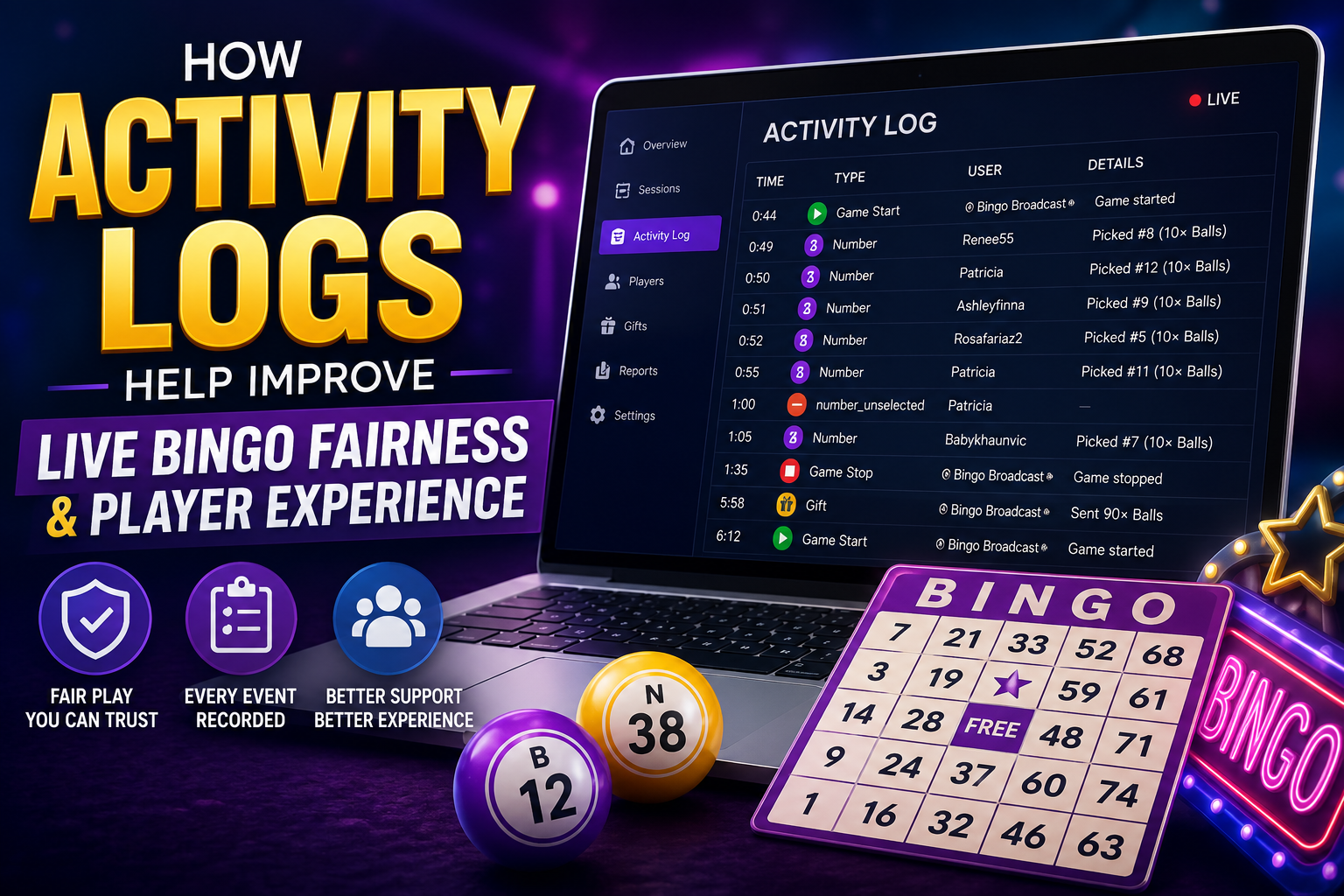How Activity Logs Help Improve Live Bingo Fairness and Player Experience
