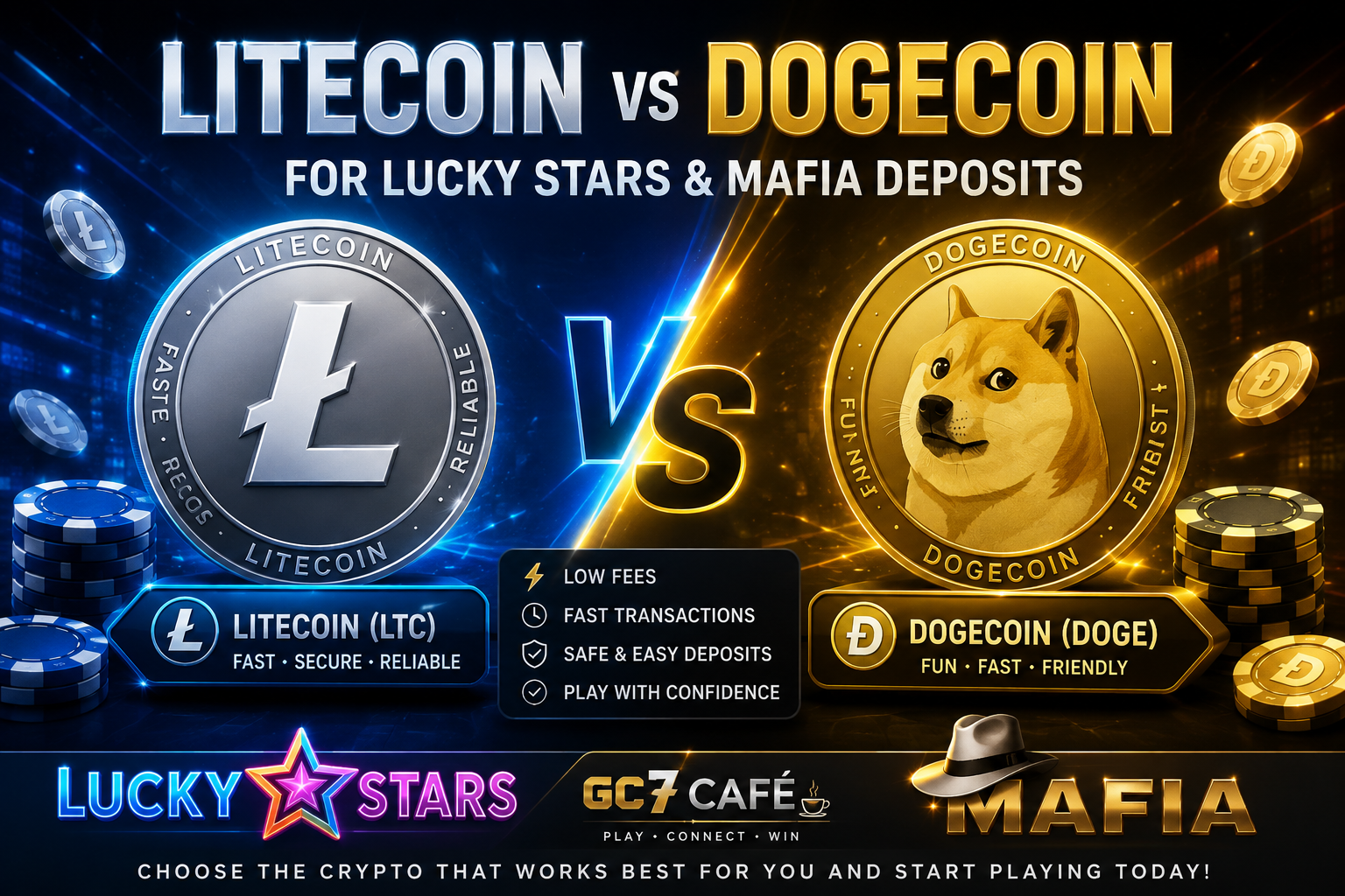 Litecoin vs. Dogecoin for Lucky Stars and Mafia Deposits: Which Crypto Is Better?