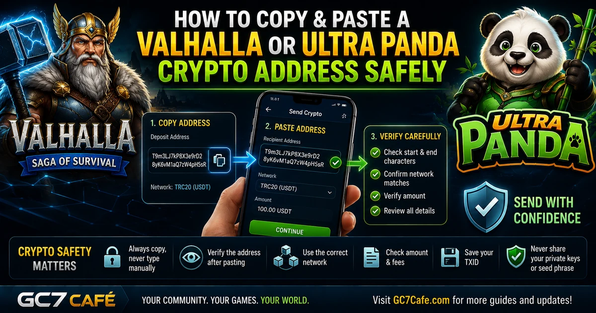 How to Copy and Paste a Valhalla or Ultra Panda Crypto Address Safely