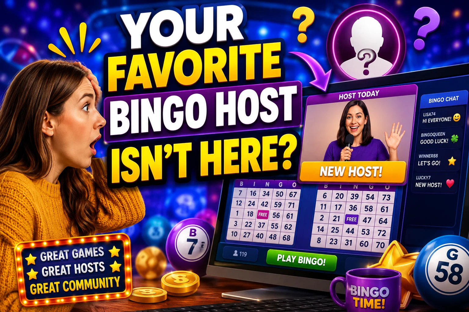When You Look for Your Favorite Bingo Host and Someone Else Shows Up