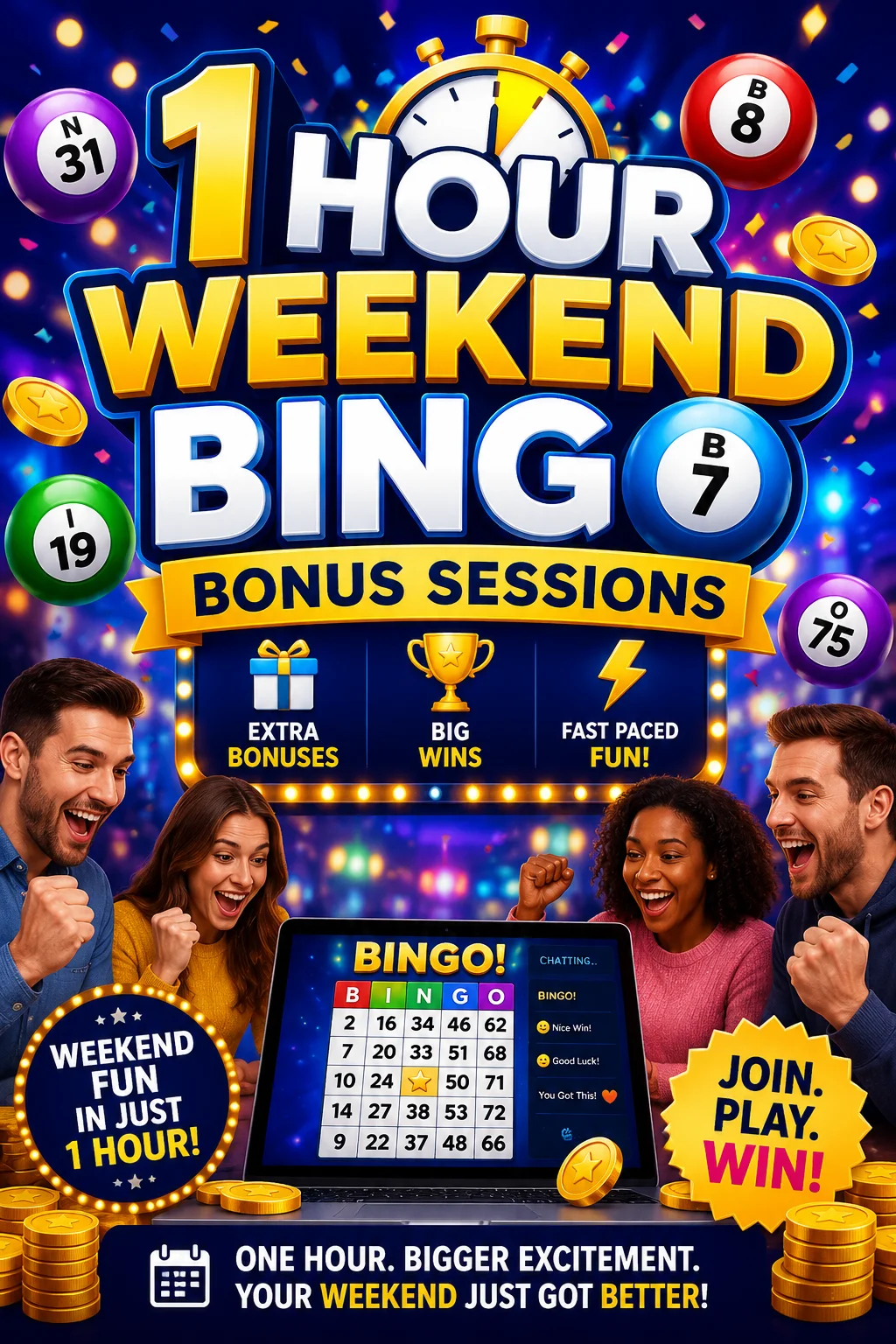 1 Hour of Bingo Bonuses on the Weekend: Why Players Are Excited About Short Bonus Sessions