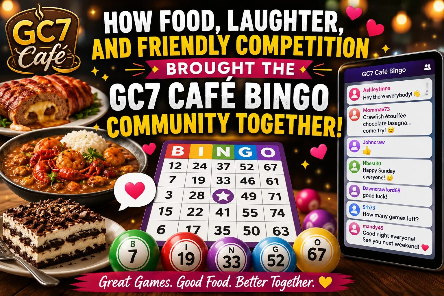 How Food, Laughter, and Friendly Competition Brought the GC7 Café Bingo Community Together