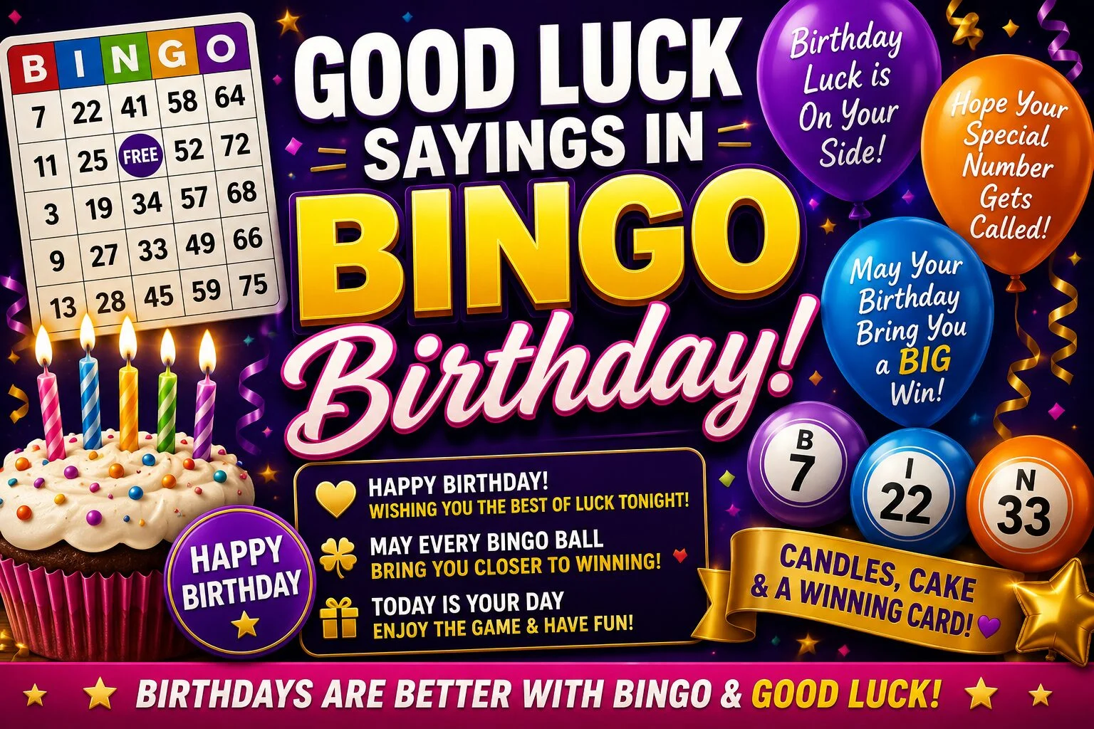 good luck sayings in bingo birthday